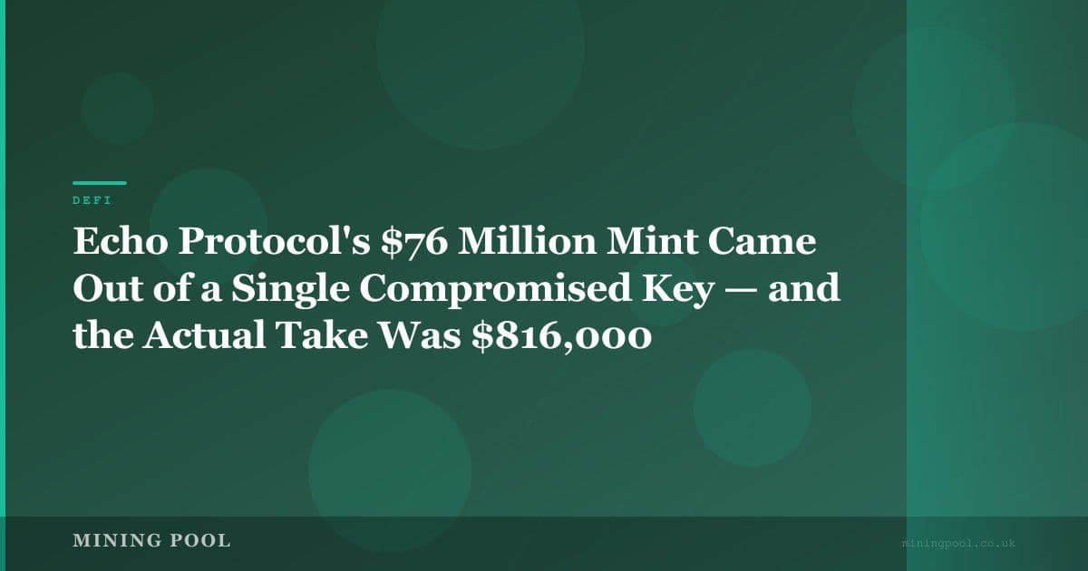 Echo Protocol's $76 Million Mint Came Out of a Single Compromised Key — and the Actual Take Was $816,000